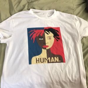 White “human” equality shirt